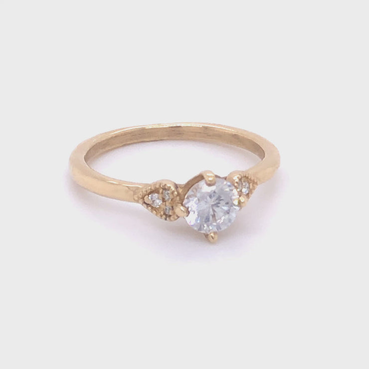 1.07 cttw. Oval Diamond Ring with Small Trio Side Diamonds – Harold Stevens